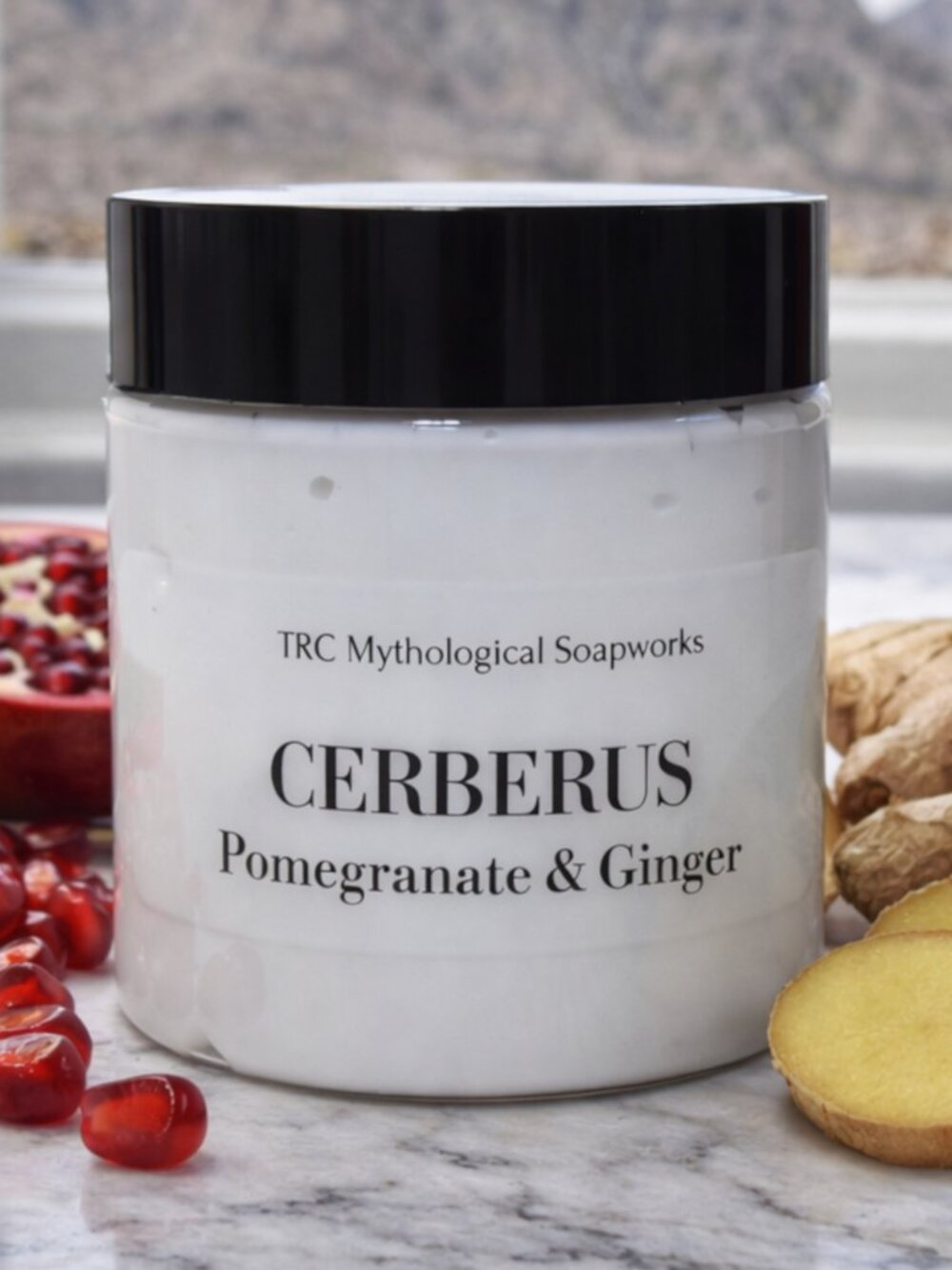 CERBERUS Pomegranate & Ginger Body Cream. Artisan Handmade Lotion.